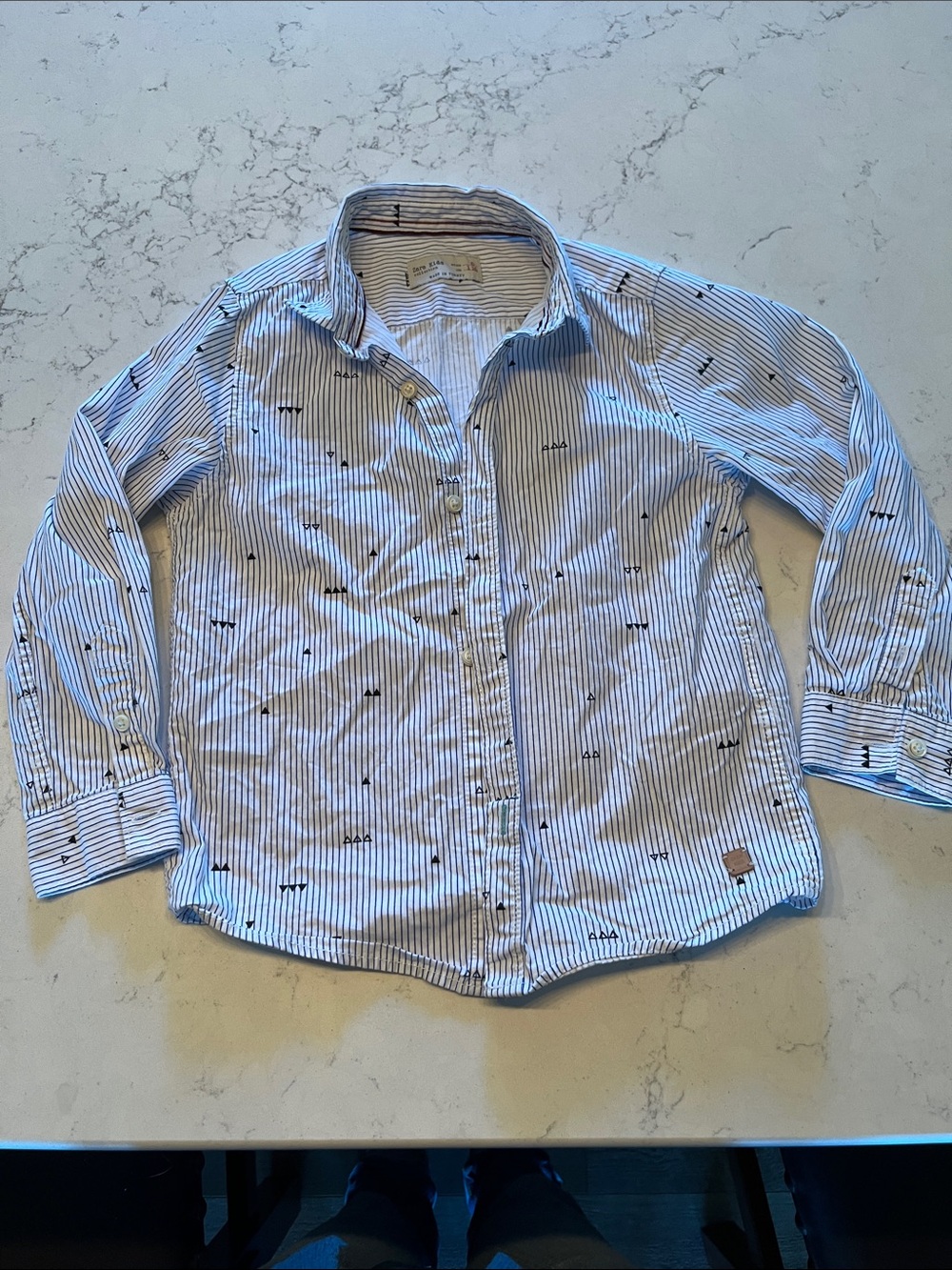 Kids Zara Light Blue Striped Button-Down Shirt